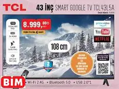 TCL 43 İNÇ SMART GOOGLE TV TCL43L5A AKILLI TELEVİZYON